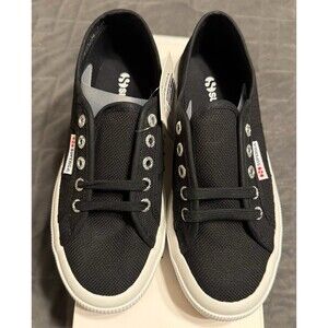 SUPERGA 2750 COTU CLASSIC BLACK WHITE MEN’S LOW TOP CANVAS SNEAKERS S000010